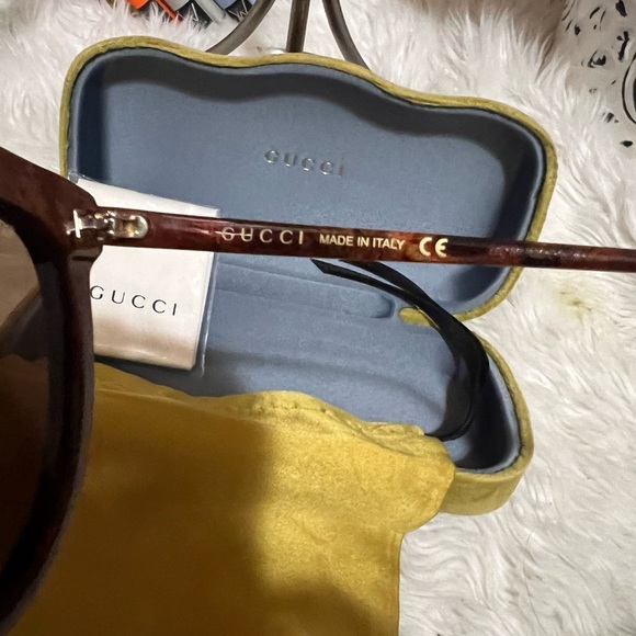 Gucci GG0732S 005 Sunglasses Black-Brown/Brown Lenses Pilot 61mm​​ - Picture 4 of 8